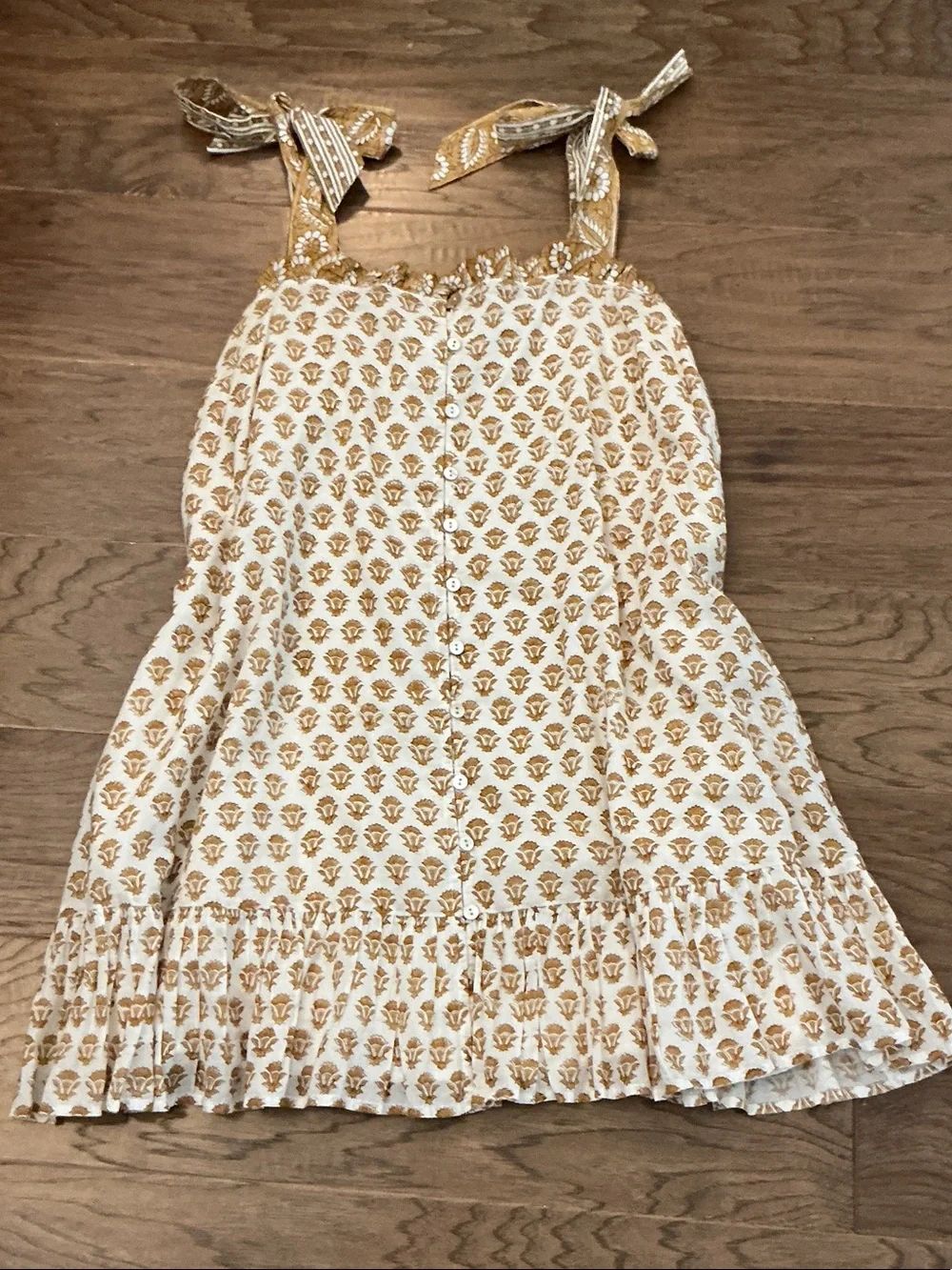 Cleobella Tillie Mini Dress in the Honey Mix Print colorway M Organic Cotton - Picture 2 of 13